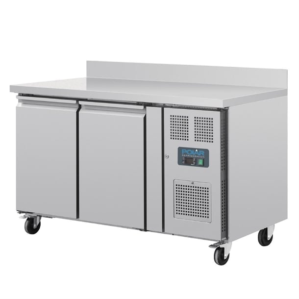 Polar U - Series Double Door Counter Fridge with Upstand - 282Ltr UA064 - A - Whisk Hospitality - UA064-A