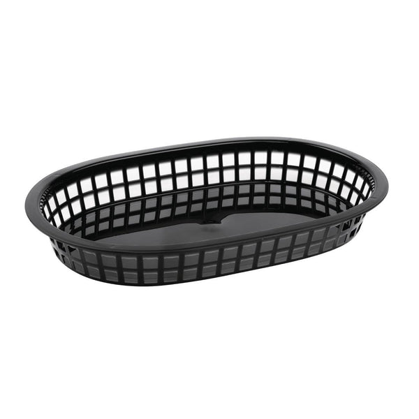 Olympia Kristallon PP Food Basket Black - 275x175mm 10 1/2x7" (Pack 6) GH969 - Whisk Hospitality - GH969