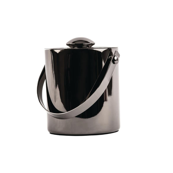 Olympia Gunmetal Barware Ice Bucket Double Wall with Lid - 1Ltr DR742 - Whisk Hospitality - DR742