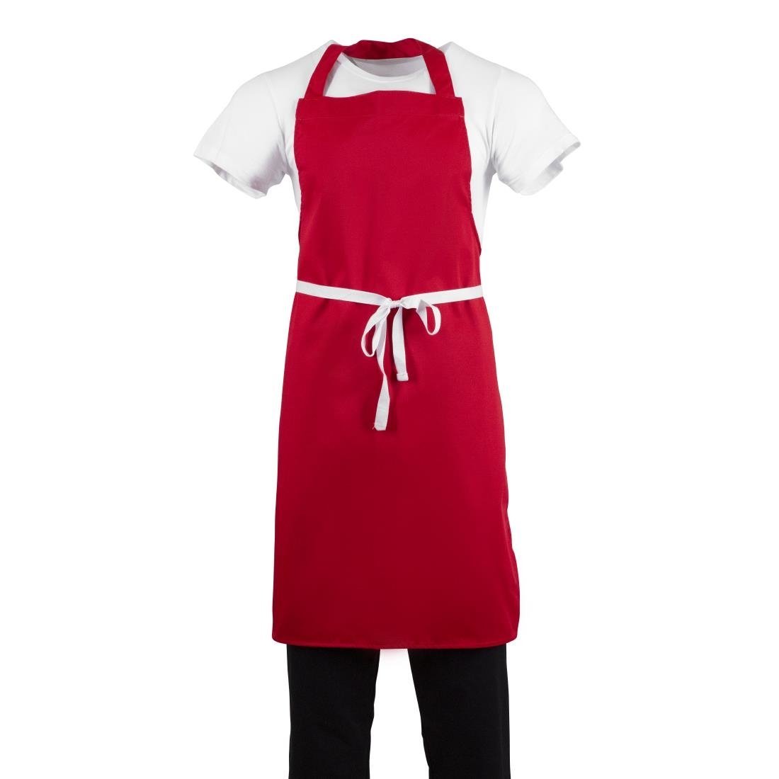 Whites Bib Apron Polycotton Red BB466 - Whisk Hospitality - BB466