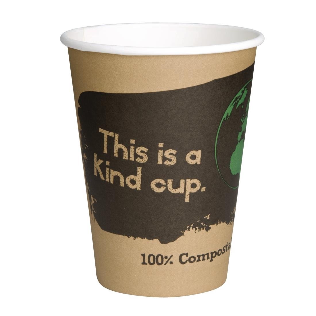 Fiesta Compostable Hot Cup Single Wall 'Kind' 340ml (Box 1000) DS058 - Whisk Hospitality - DS058