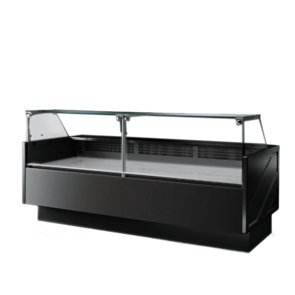 Tecnodom Serie MR80 Black 2480mm Wide Deli Display with Storage and Castors TDMR - 0825B - Whisk Hospitality - TDMR-0825B