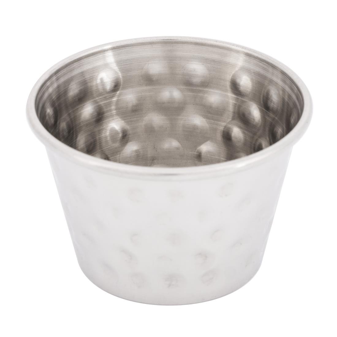 Olympia Sauce Cup Hammered St/St - 70ml 2 1/2oz (Box 12) FU289 - Whisk Hospitality - FU289