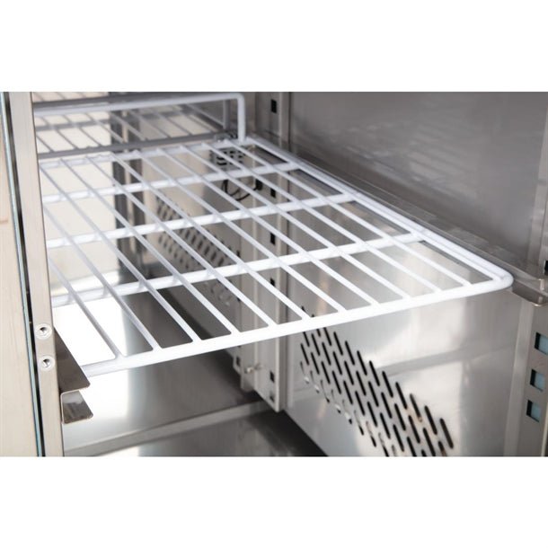 Polar U - Series Double Door Counter Fridge with Upstand - 282Ltr UA064 - A - Whisk Hospitality - UA064-A