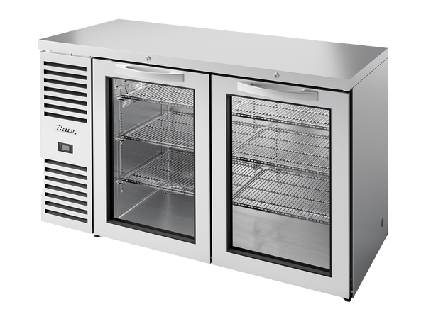 True Refrigeration Bar Refrigerator Stainless Steel Ext 2 Glass Swing Doors - TBR60 - RISZ1 - L - S - GG - 2 - Whisk Hospitality - TBR60-RISZ1-L-S-GG-2