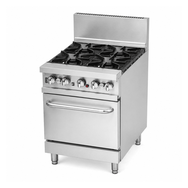 Brenner Forge 800 Series 4 Burners Gas Range with One Fan Forced Oven LPG BREG8RO-600L - Whisk Hospitality - BREG8RO-600L