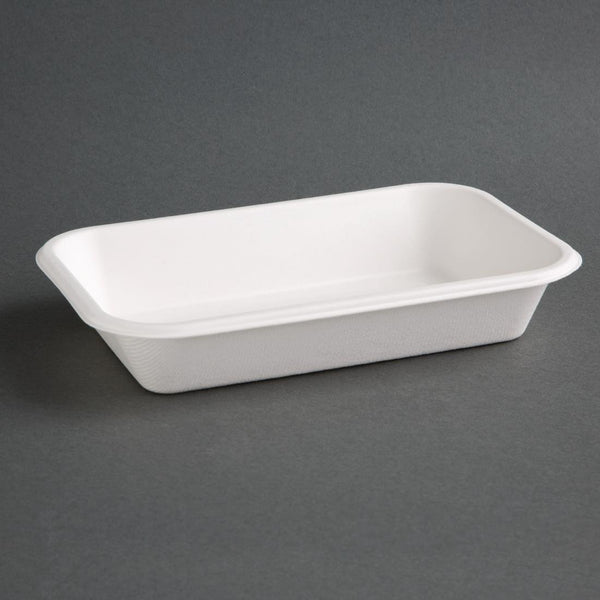 Fiesta Compostable Bagasse Tray - 680ml - 38 x 139 x 213mm (Pack 50) FC531 - Whisk Hospitality - FC531