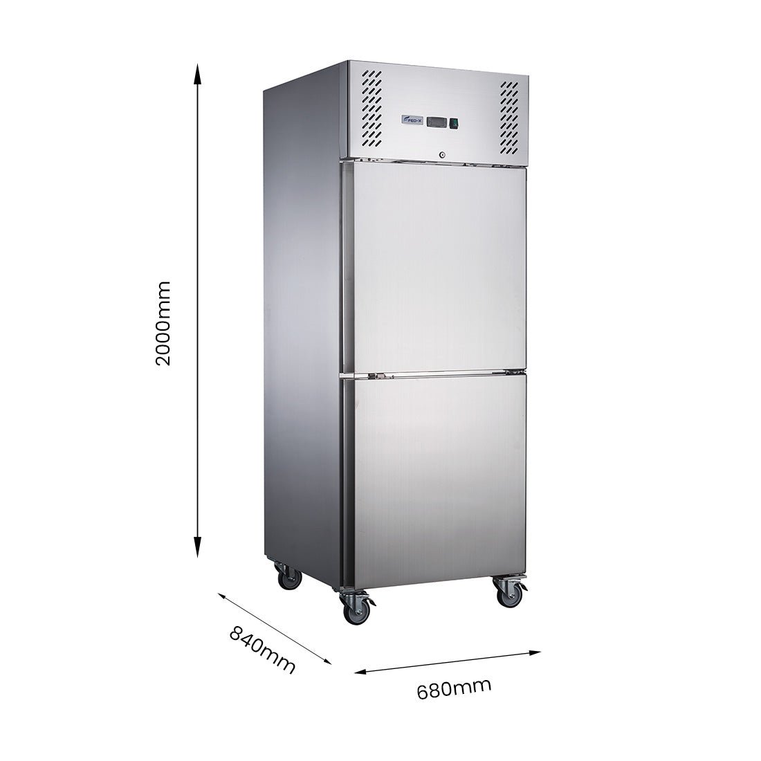 FED - X S/S Two half Door Upright Freezer - XURF600S1V - Whisk Hospitality - XURF600S1V