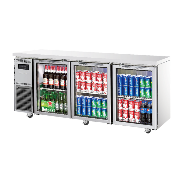 Turbo Air 3 Glass Door Undercounter Fridge 1800mm KGR18-3-N - Whisk Hospitality - KGR18-3-N