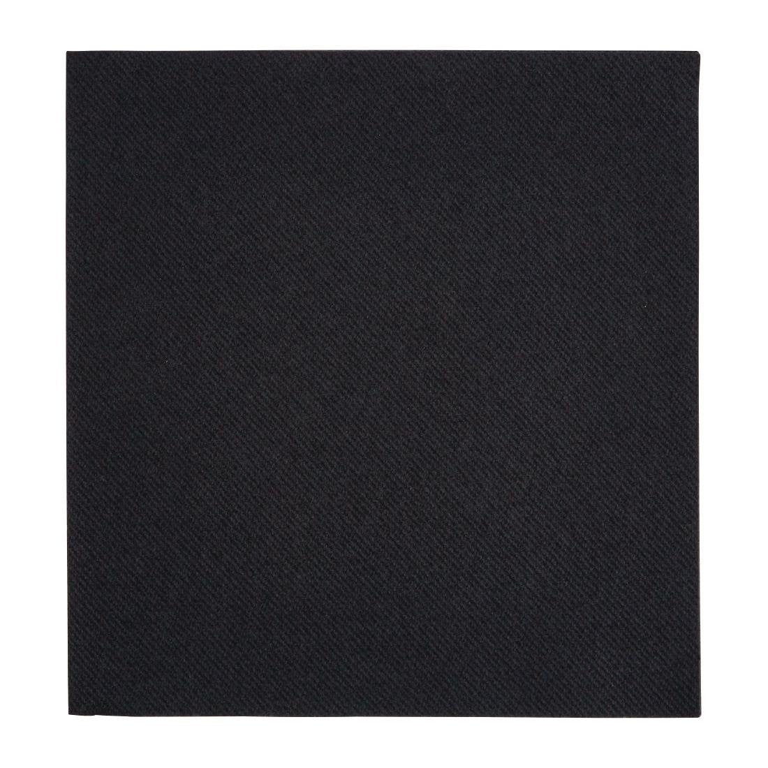 Fiesta Recyclable 40cm Airlaid 4 Fold Black Dinner Napkin (Pack 500) FE270 - Whisk Hospitality - FE270