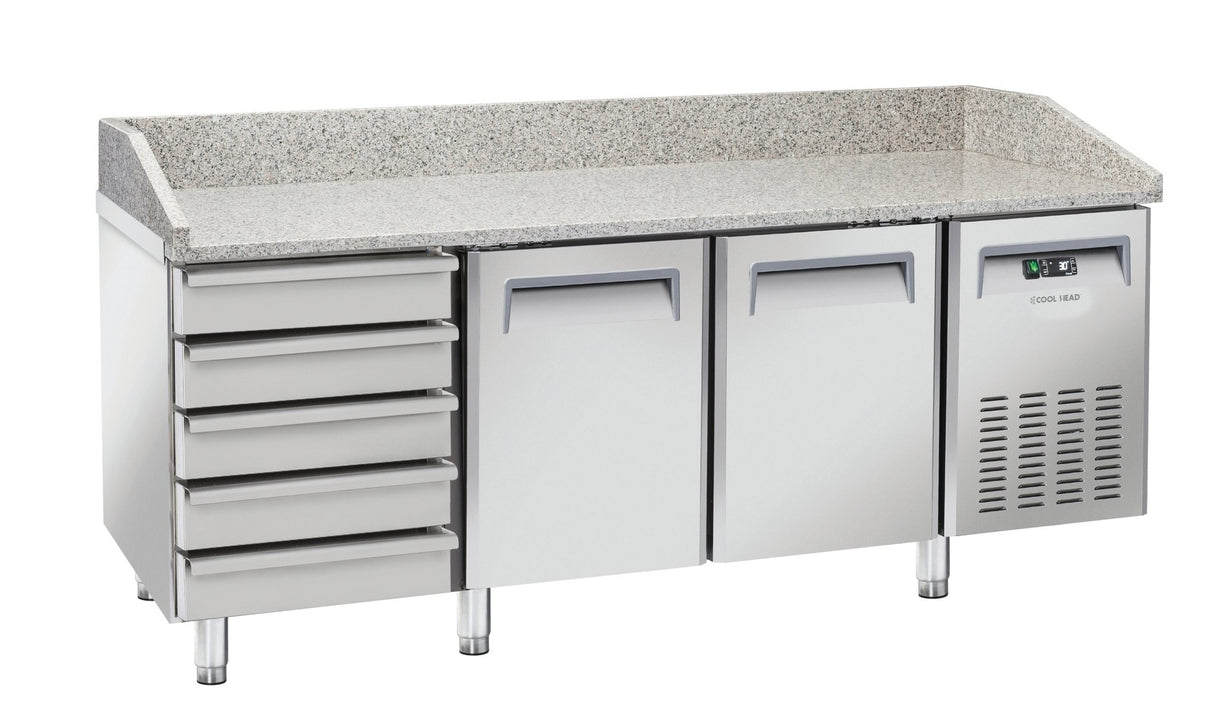 Saltas Marble Top Pizza Fridge with Ambient Drawers MPB0026 - Whisk Hospitality - MPB0026