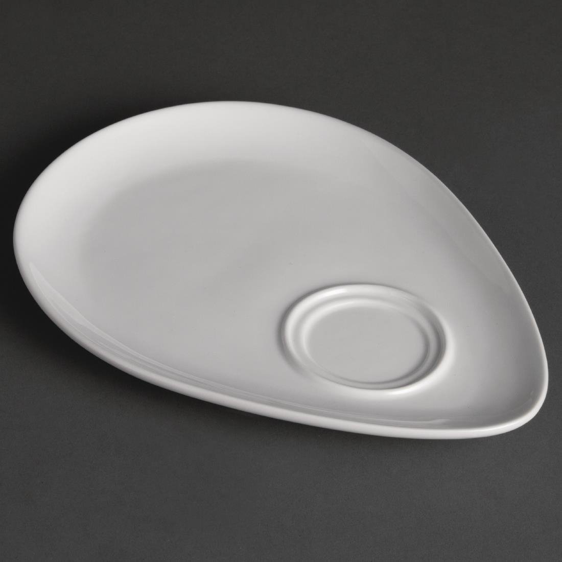 Olympia Whiteware Snack Plate White - 185x240mm 7 1/4x9 1/2" (Box 12) Y102 - Whisk Hospitality - Y102