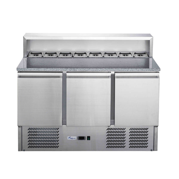 FED - X Three Door Salad Prep Fridge with Marble Top - XGNS1300E - Whisk Hospitality - XGNS1300E