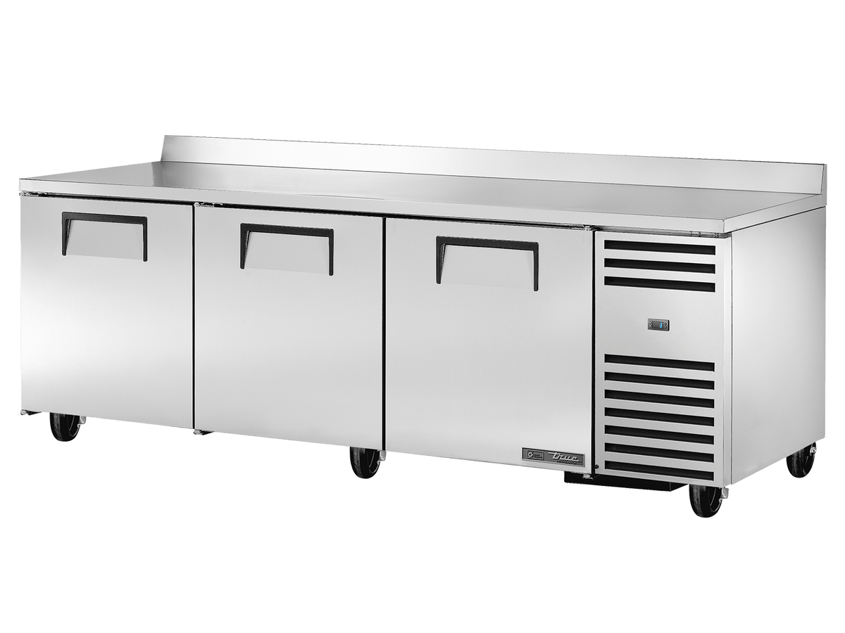 True Refrigeration Deep Worktop Counter Refrigerator 3 Solid Swing Doors - TWT - 93 - HC - Whisk Hospitality - TWT-93-HC