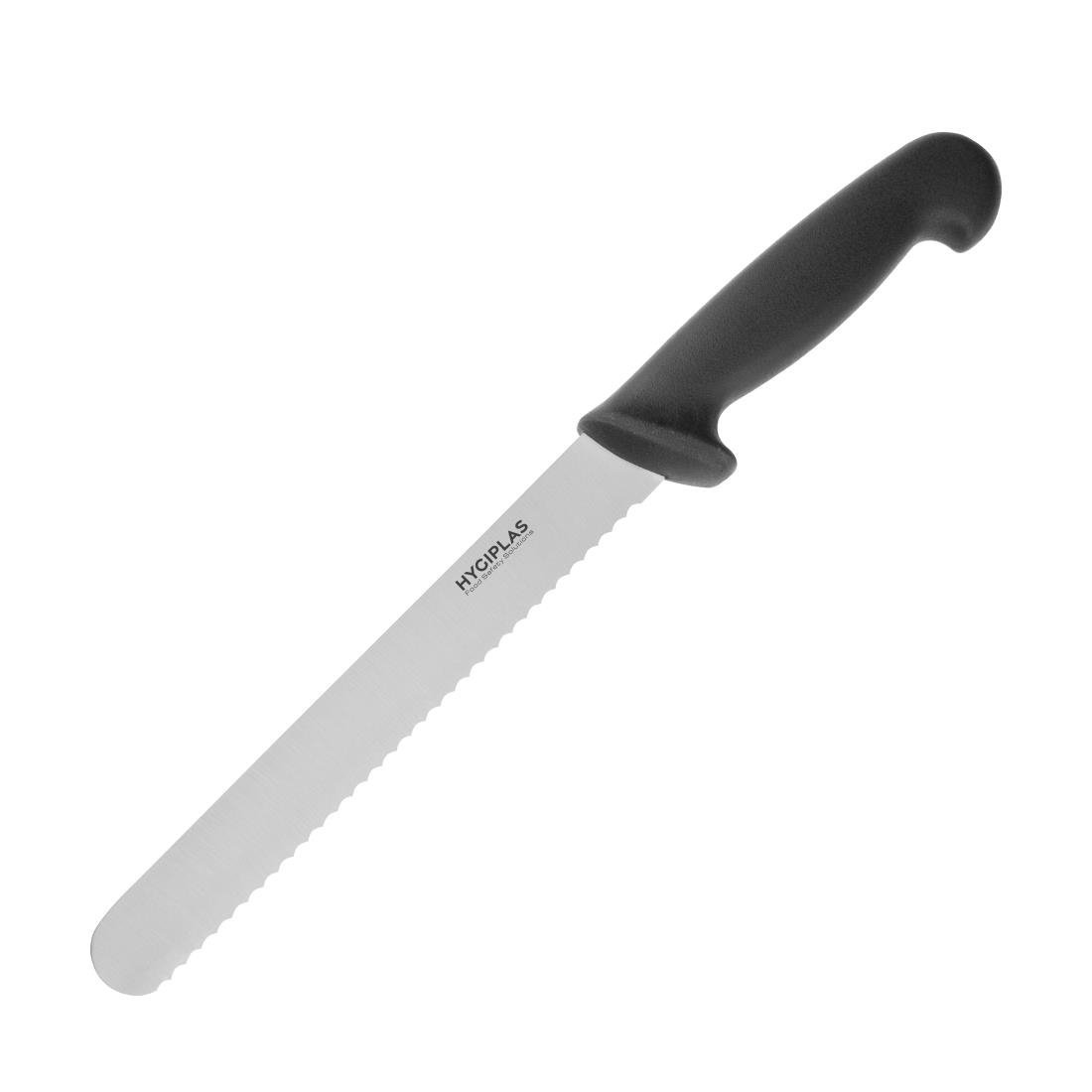 Hygiplas Bread Knife Black - Handle 8" D734 - Whisk Hospitality - D734