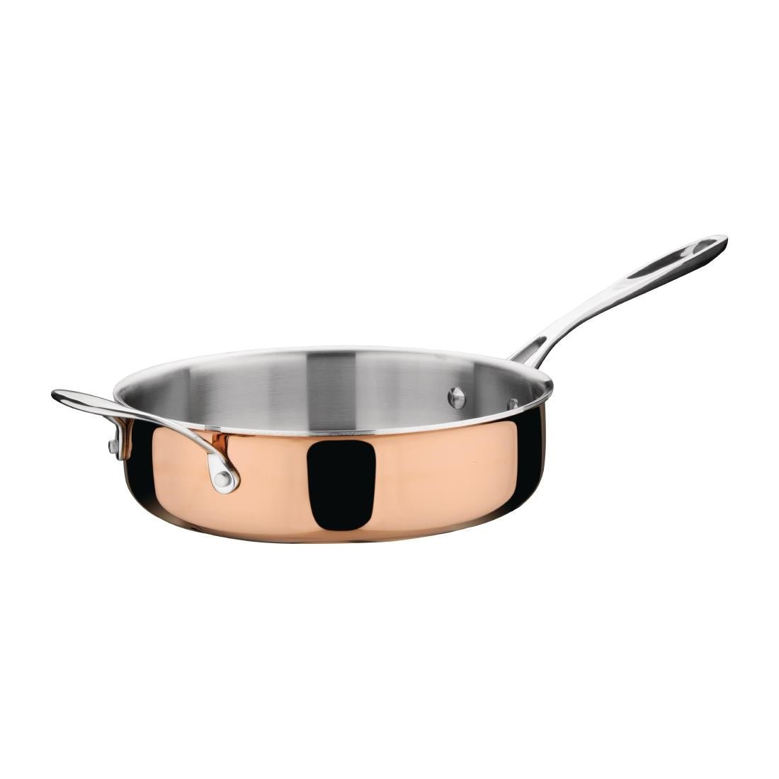 Vogue Induction Tri-Wall Copper Saute Pan - 240mm 9" CM676 - Whisk Hospitality - CM676