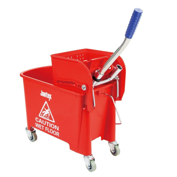 Jantex Mop Bucket & Side Wringer Red - 15ltr DL912 - Whisk Hospitality - DL912