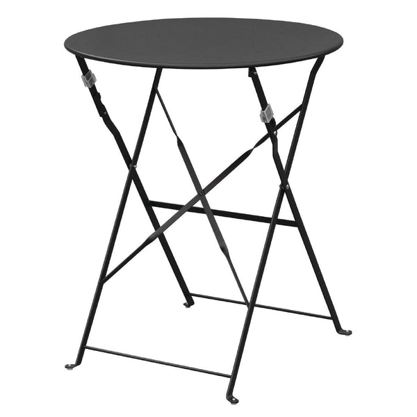 Bolero Black Pavement Style Steel Table 600mm Round GH558 - Whisk Hospitality - GH558