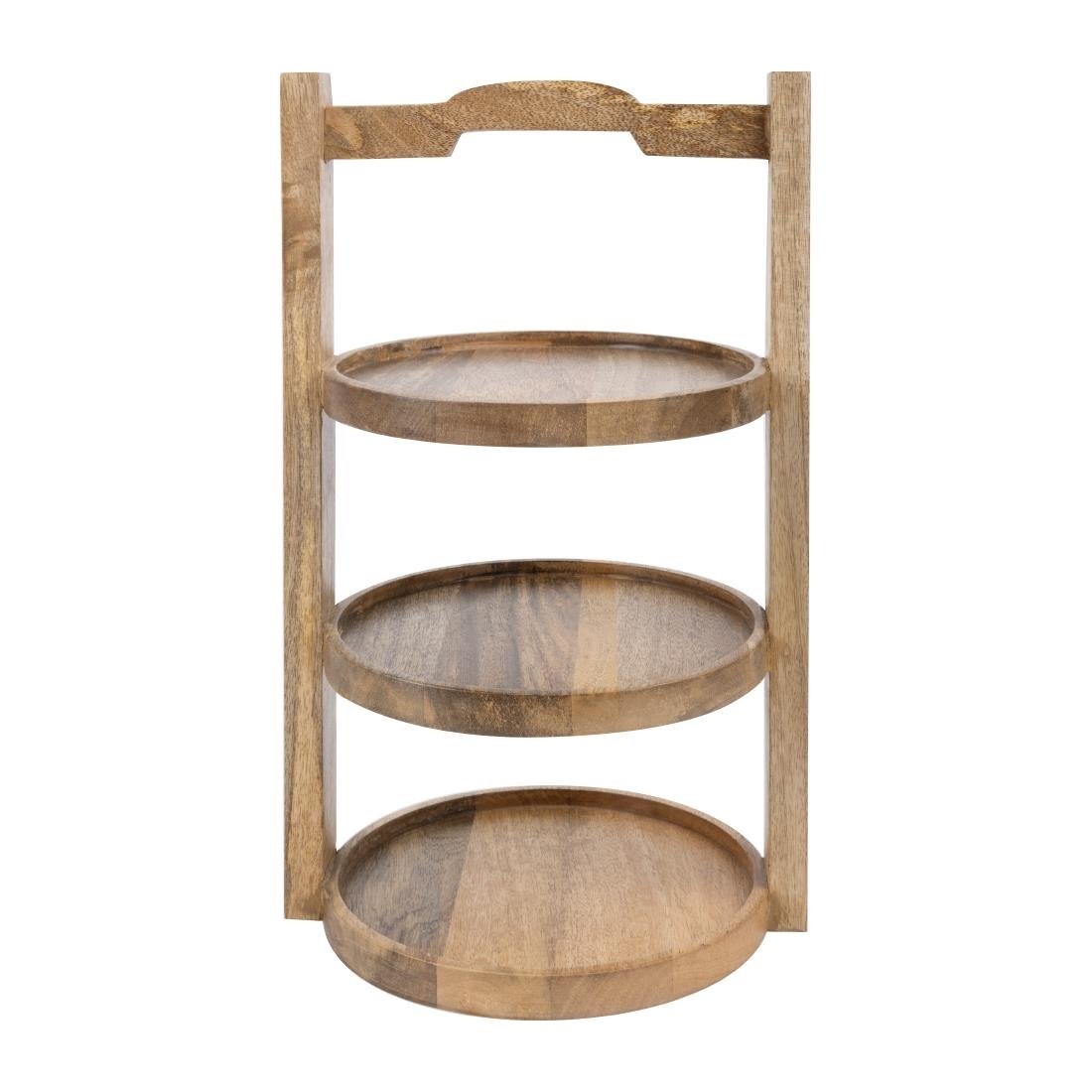 Olympia 3 - Tier Stand Mango Wood for 200mm Plates HY751 - Whisk Hospitality - HY751