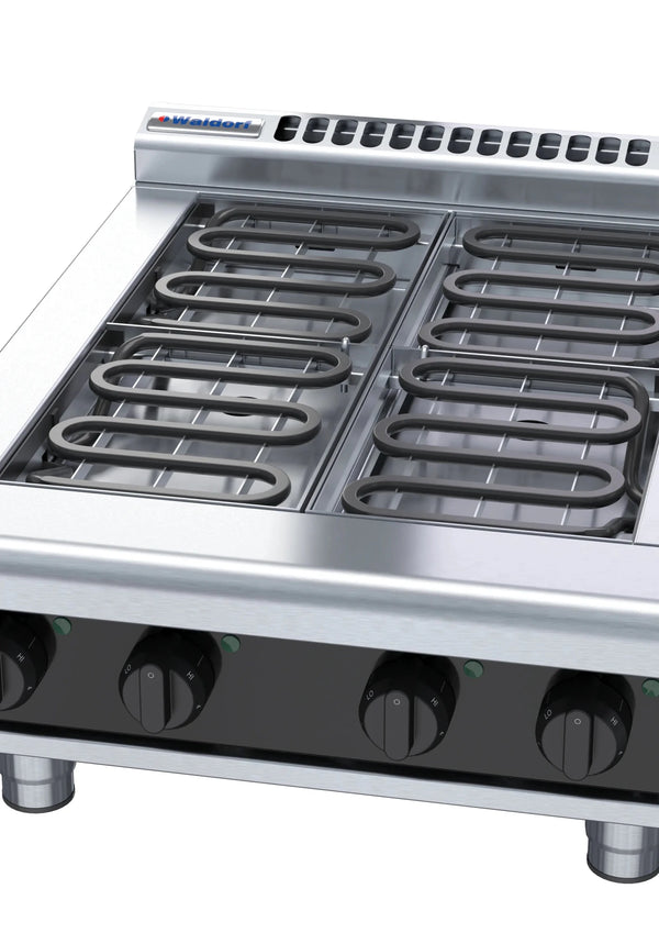Waldorf Bold Rnlb8400E B 600Mm Electric Cooktop Low Back Version Bench Model - Whisk Hospitality - RNLB8400E-B