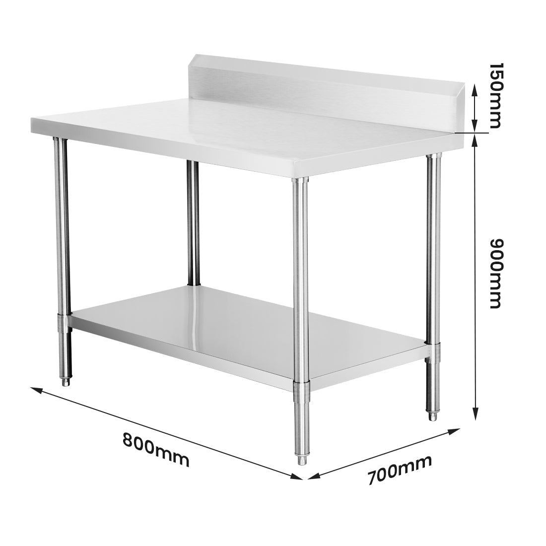 WBB7-0800/A Workbench with Splashback - Whisk Hospitality - WBB7-0800/A