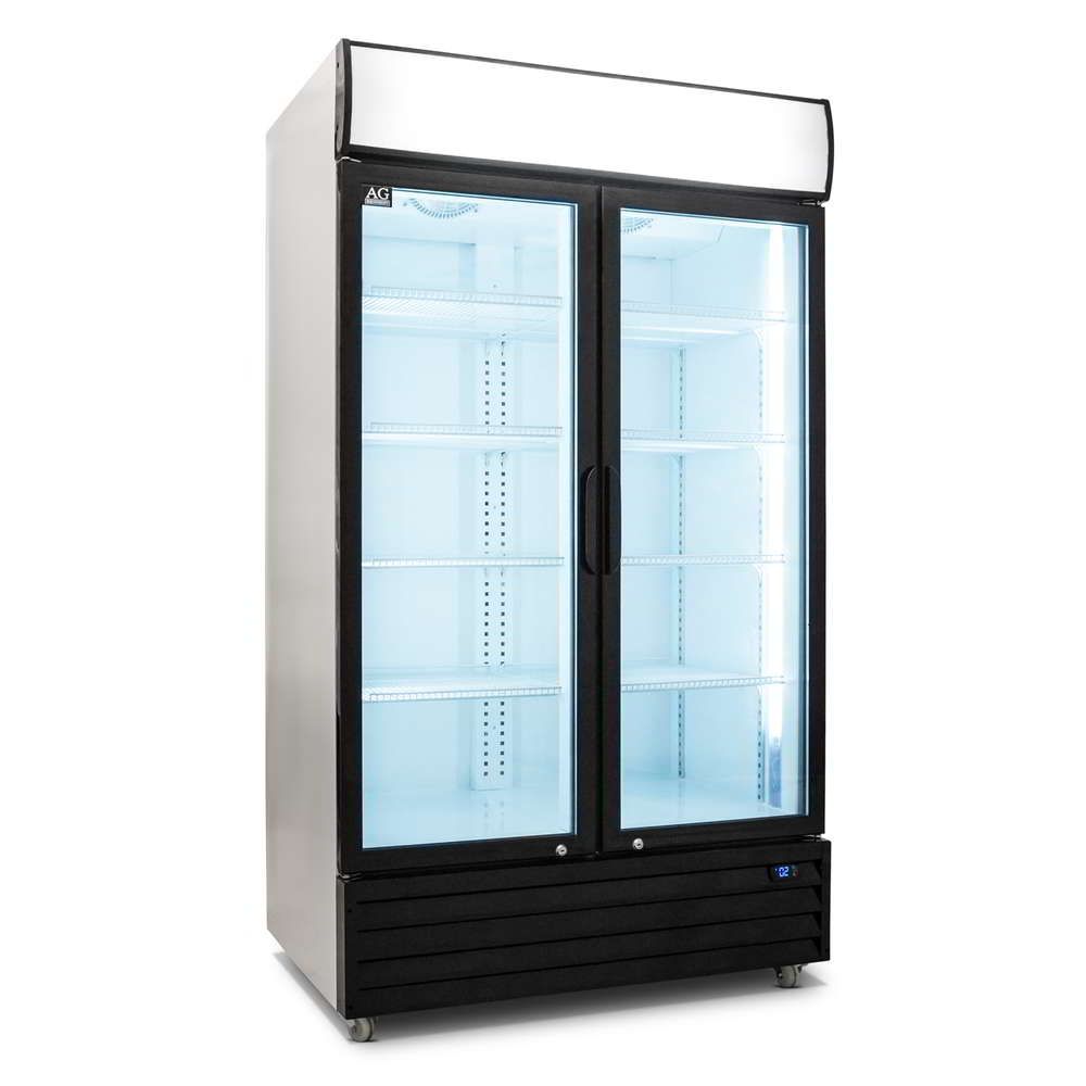 AG 800L Double Door Upright Display Fridge - Glass Door CU800TNG - Whisk Hospitality - CU800TNG