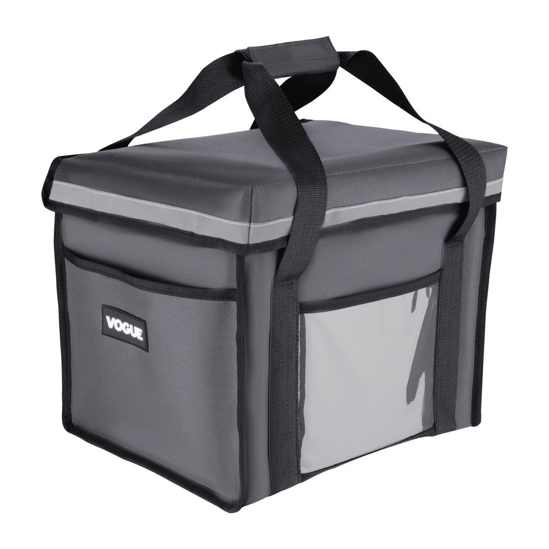 Vogue Insulated Folding Delivery Bag Grey - 305x380x380mm 12x15x15" FR225 - Whisk Hospitality - FR225