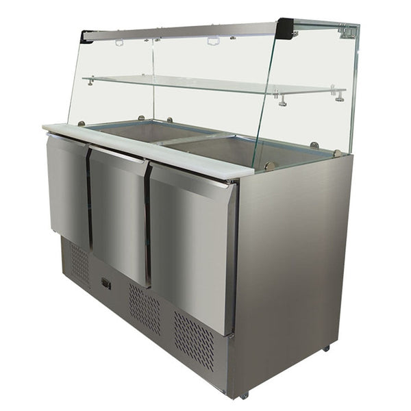 Thermaster S903GC Three Door Compact Workbench Food Sevice Fridge - Whisk Hospitality - S903GC