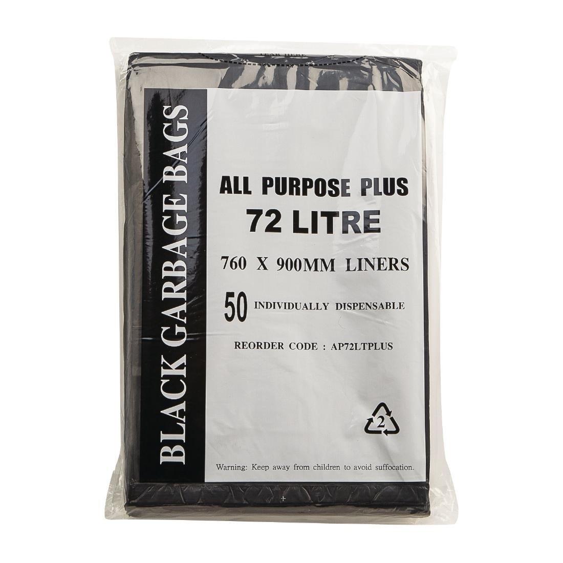 Jantex All Purpose Garbage Bag Black - 72Ltr (Box 50) FL877 - Whisk Hospitality - FL877