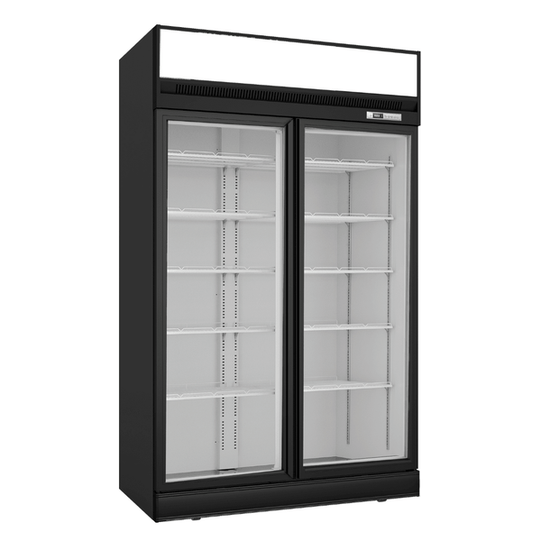 Thermaster Black Upright Double Glass Door Freezer LG-1006DF - Whisk Hospitality - LG-1006DF