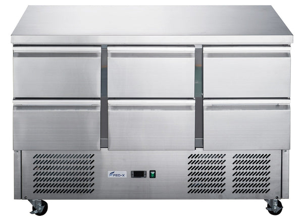FED-X Six Drawer Compact Workbench Fridge - XGNS1300-6D - Whisk Hospitality - XGNS1300-6D