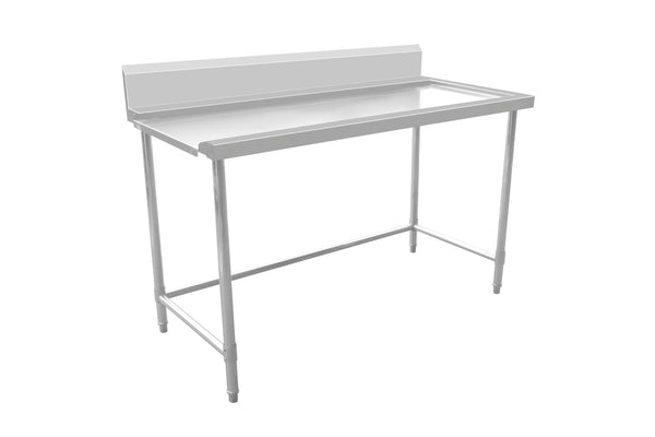 Outlet Bench with Splashback & Leg Brace - Outlet on Left / 750 / AWSD-0975L - Whisk Hospitality - 632553