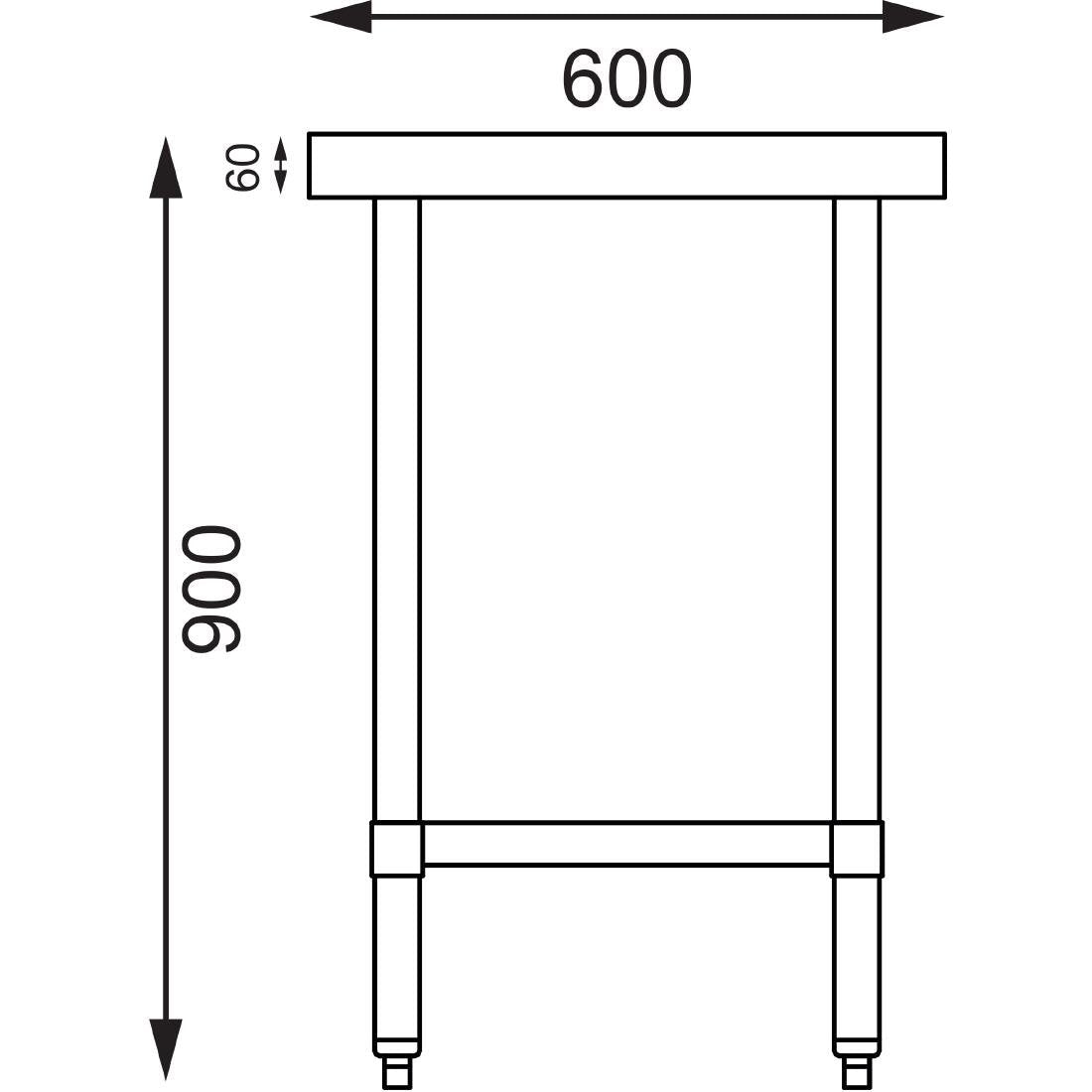 Vogue Table St/St - 600x600mm 23 1/2x23 1/2" T389 - Whisk Hospitality - T389