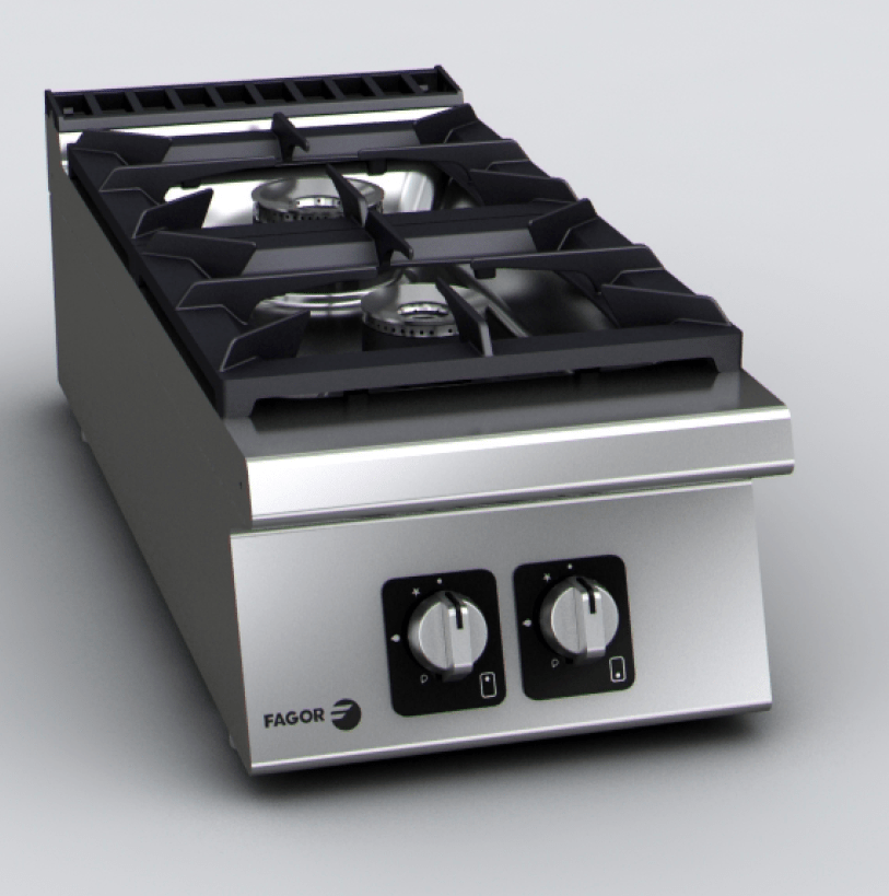 Fagor Kore 900 Series 400mm 2 Burner Gas Cooktop C-G920H - Whisk Hospitality - C-G920H