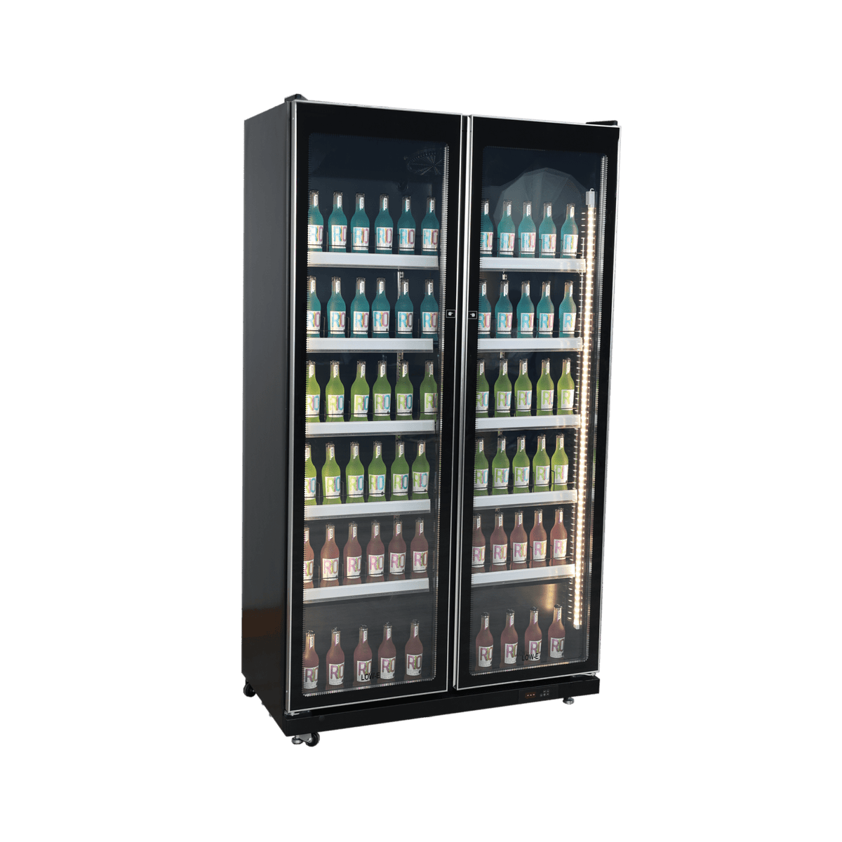 Exquisite Two Glass Doors Upright Display Fridge – Black - DC700 - Whisk Hospitality - DC700