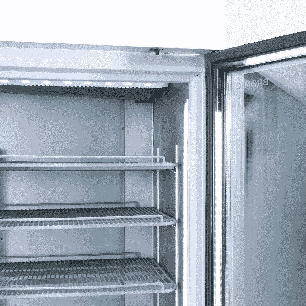 Bromic Upright Display Fridge - 1082L - 2 Door - Flat Glass - Lightbox - Black - Whisk Hospitality - GM1100LB-NR