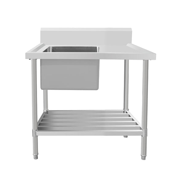 Work Bench - Single Sink with Pipe Undershelf - Left Sink / 600 / ASS-1260L - Whisk Hospitality - 622292