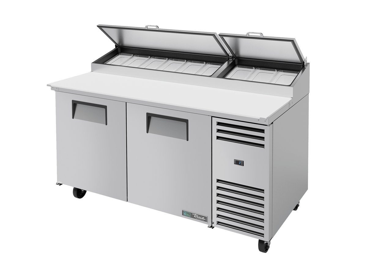 True Refrigeration Pizza Prep Table 9x 1/3 Top Pans 2 Solid Swing Doors - TPP - AT - 67 - HC - Whisk Hospitality - TPP-AT-67-HC