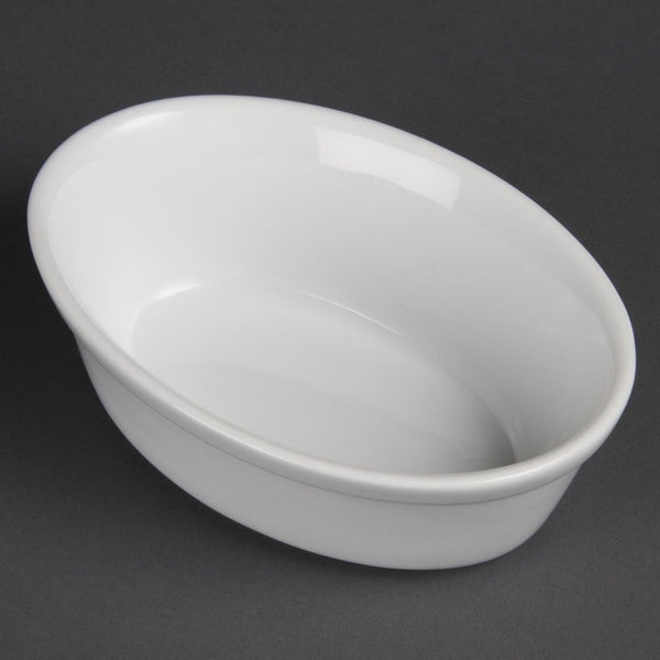 Olympia Whiteware Oval Pie Bowl - 52x161x116mm 2x6.3x4.5" (Box 6) DK807 - Whisk Hospitality - DK807