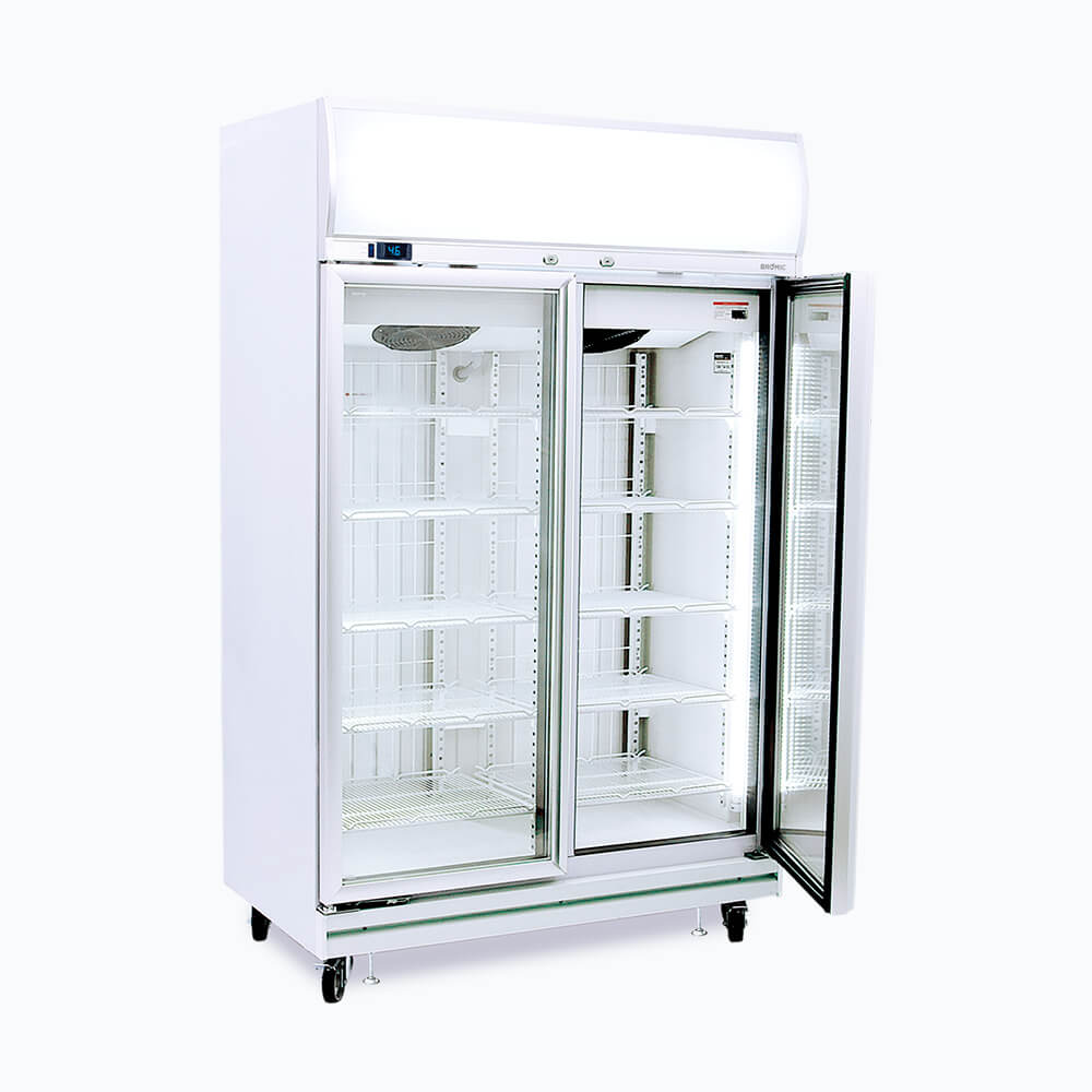 Bromic Upright Display Freezer - 976L - 2 Doors - Flat Glass - Lightbox - Whisk Hospitality - UF1000LF