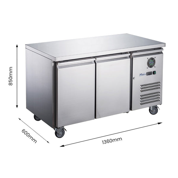 FED-X S/S Two Door Bench Fridge - XUB6C13S2V - Whisk Hospitality - XUB6C13S2V