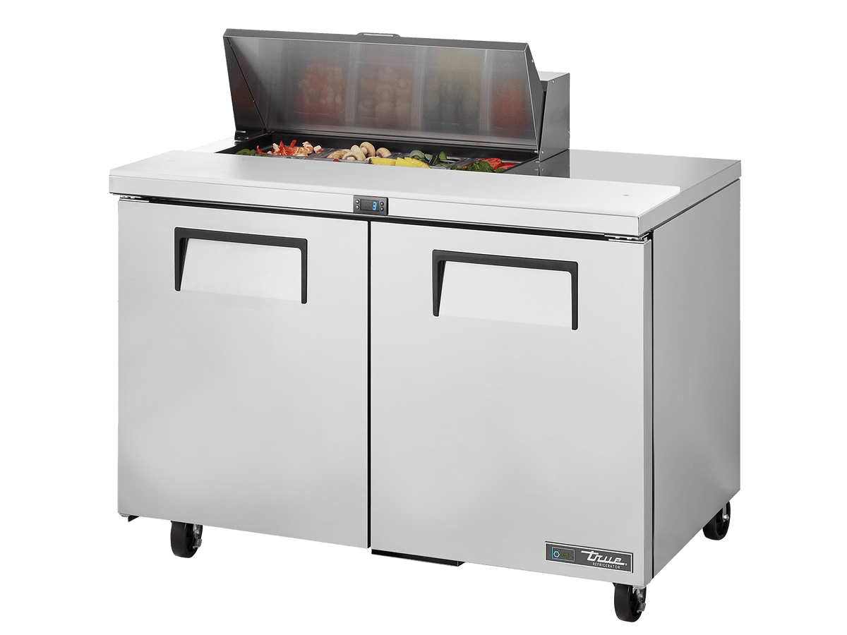 True Refrigeration Prep Table 8x 1/6 Top Pans 2 Solid Swing Doors - TSSU - 48 - 08 - HC - Whisk Hospitality - TSSU-48-08-HC