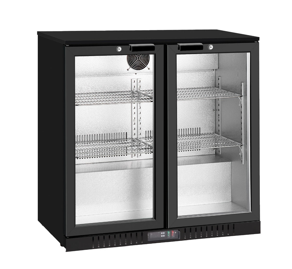 Thermaster Under Bench double Heated Glass Doors Bar Cooler with heater switch - LG - 208TD - Whisk Hospitality - LG-208TD