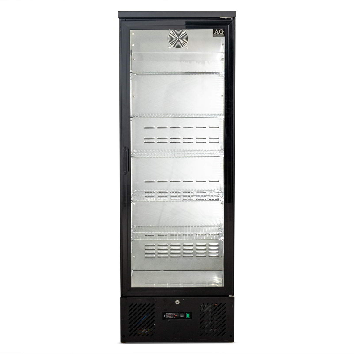AG 300L Upright Glass Door Display / Backbar Fridge - Black B300G - Whisk Hospitality - B300G