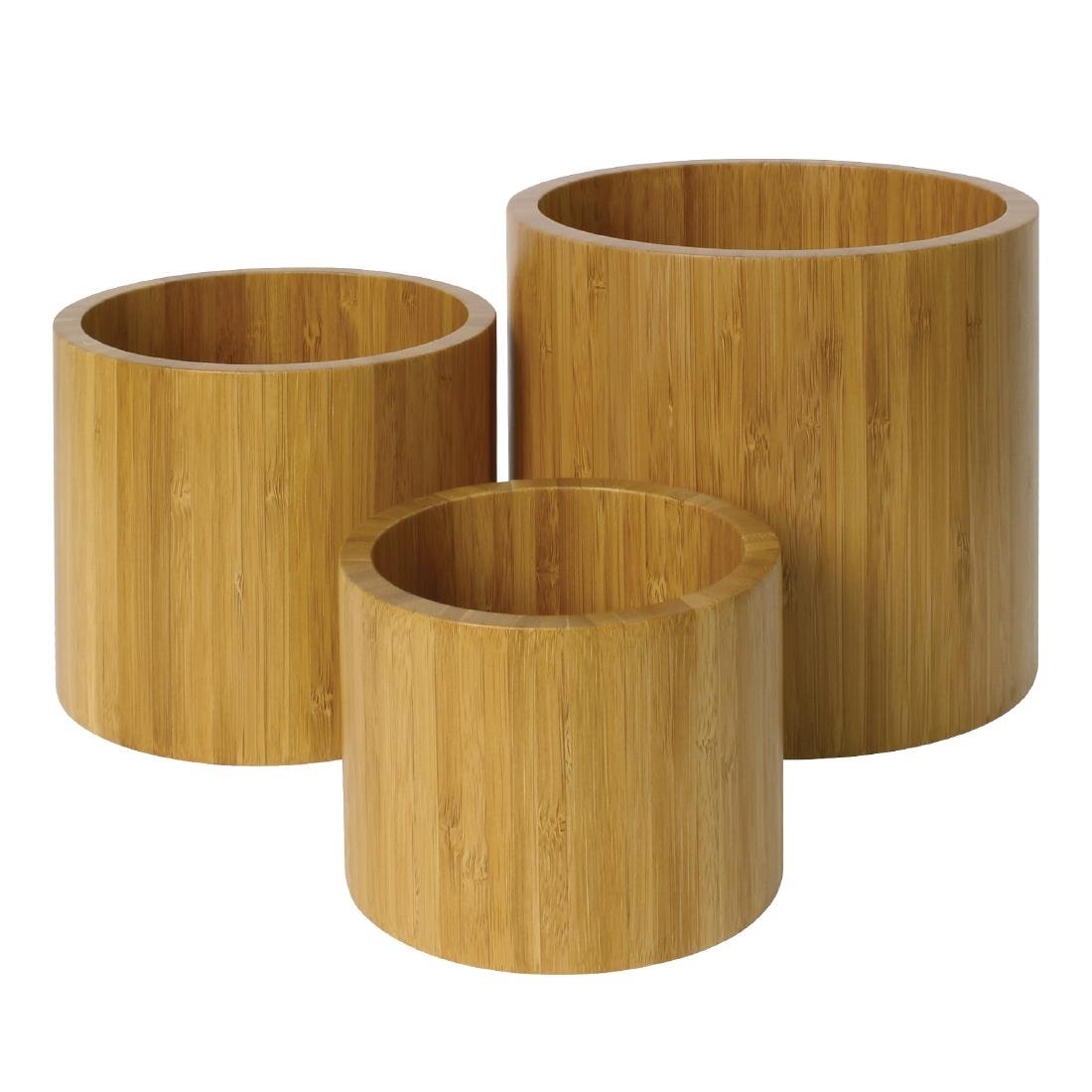Olympia Bamboo Display Bowls/Riser Set - 170(dia)x150(h)mm 6.75x6" (Set 3) GL073 - Whisk Hospitality - GL073