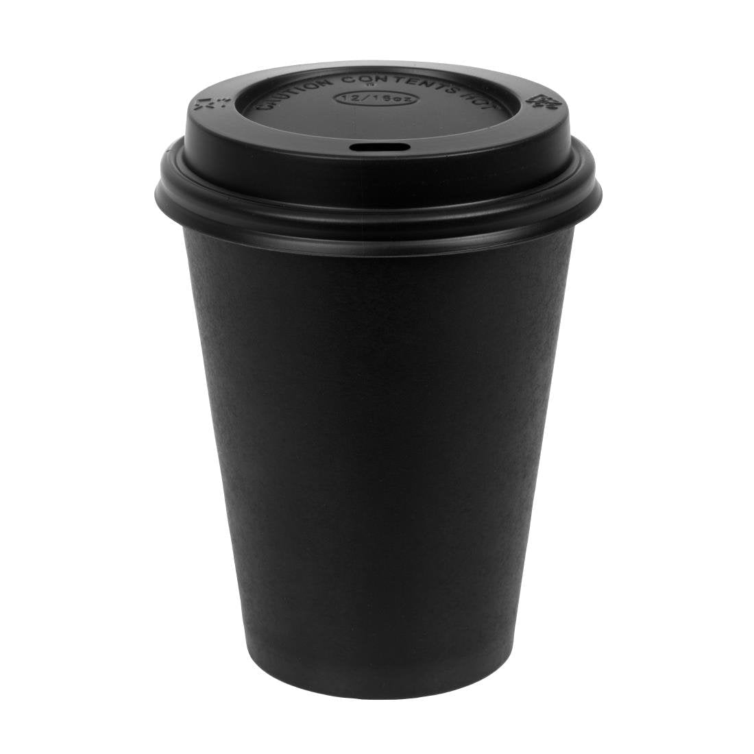 Fiesta Hot Cups Single Wall Black with Black Lid - 340ml (Box 1000) SA433 - Whisk Hospitality - SA433