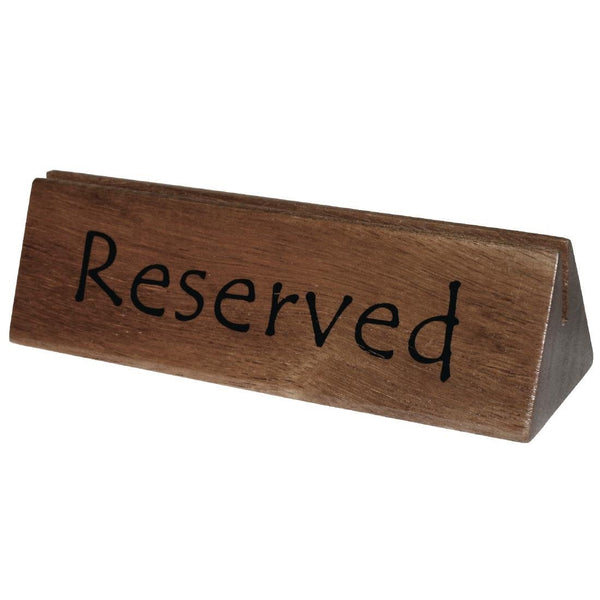 Wooden Reserved Sign/Menu Holder (Pack 10) CL381 - Whisk Hospitality - CL381