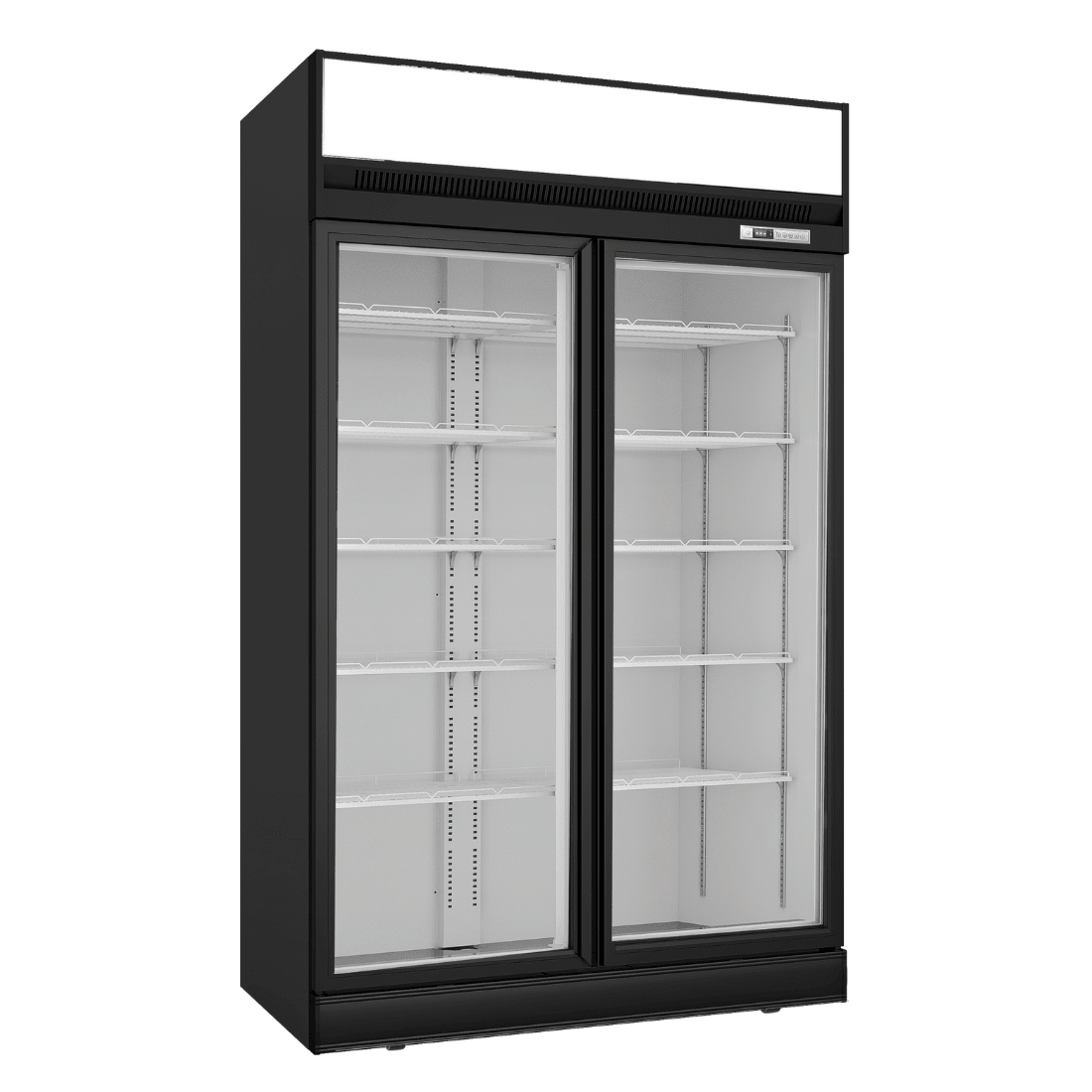Thermaster Black Upright Double Glass Door Freezer - LG - 1006DF - Whisk Hospitality - LG-1006DF