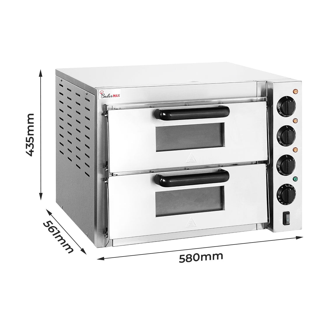 BakerMax Compact Countertop Double Deck Electric Pizza Oven EP-2T/15 - Whisk Hospitality - EP-2T/15