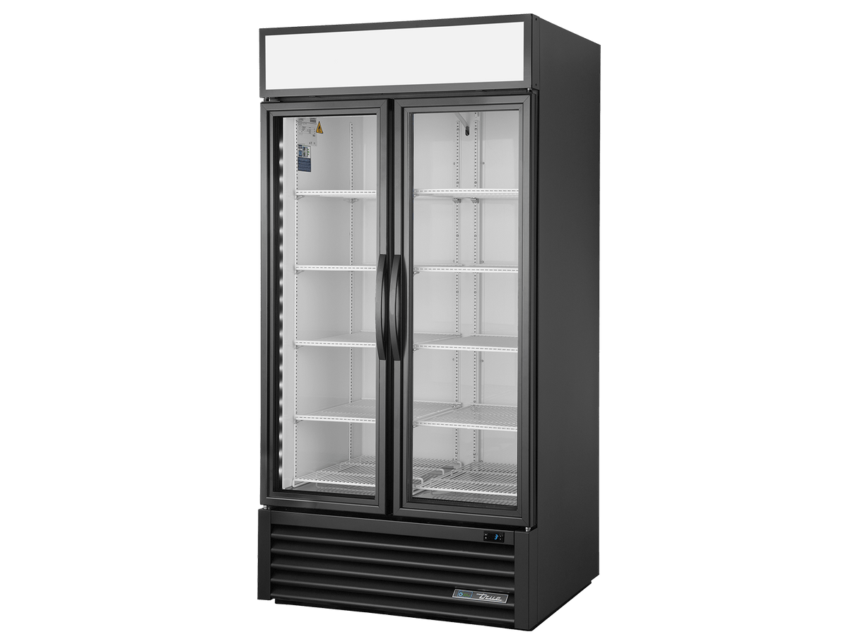 True Refrigeration Upright Retail Merchandiser Refrigerator 2 Full Glass Swing Doors - GDM - 35 - HC - TSL01 - Whisk Hospitality - GDM-35-HC-TSL01